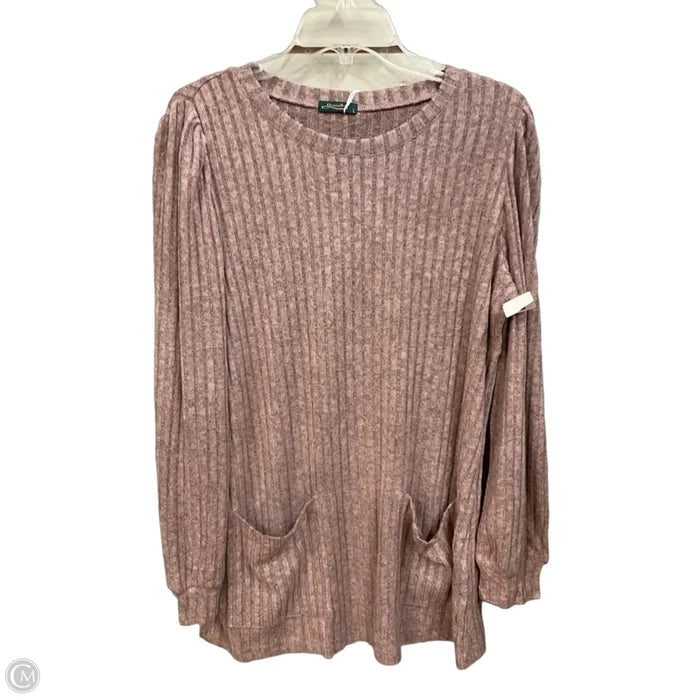 Top Long Sleeve By Clothes Mentor In Pink, Size: L