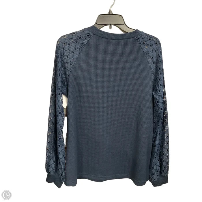 Top Long Sleeve By Cme In Blue, Size: L