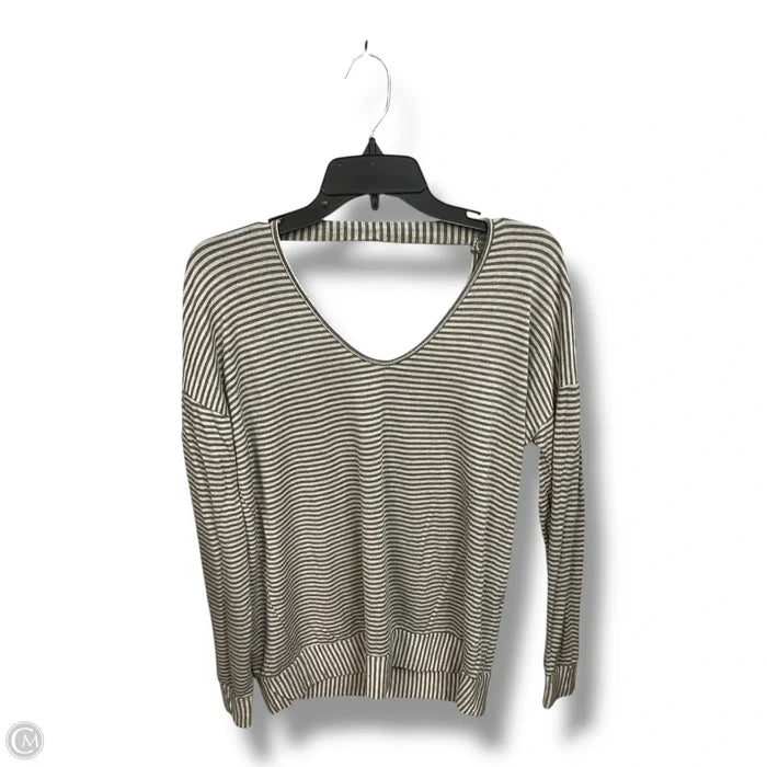 Top Long Sleeve By Elan In Striped Pattern, Size: S