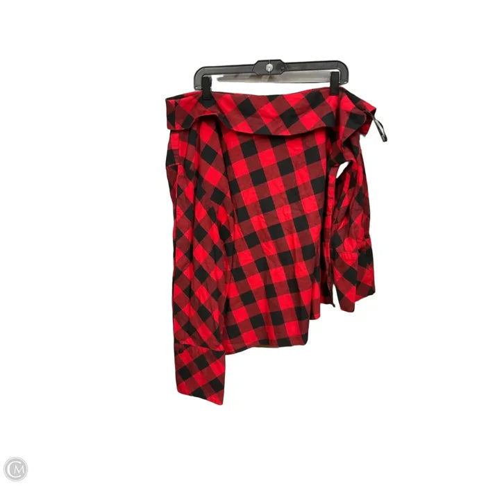 Top Long Sleeve By Eloquii In Plaid Pattern, Size: 2x