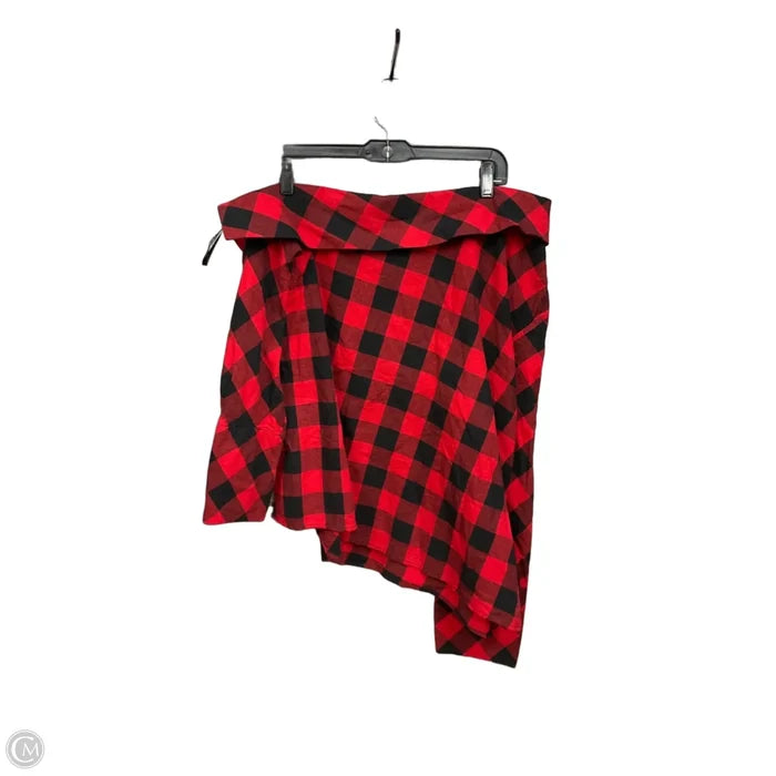 Top Long Sleeve By Eloquii In Plaid Pattern, Size: 2x