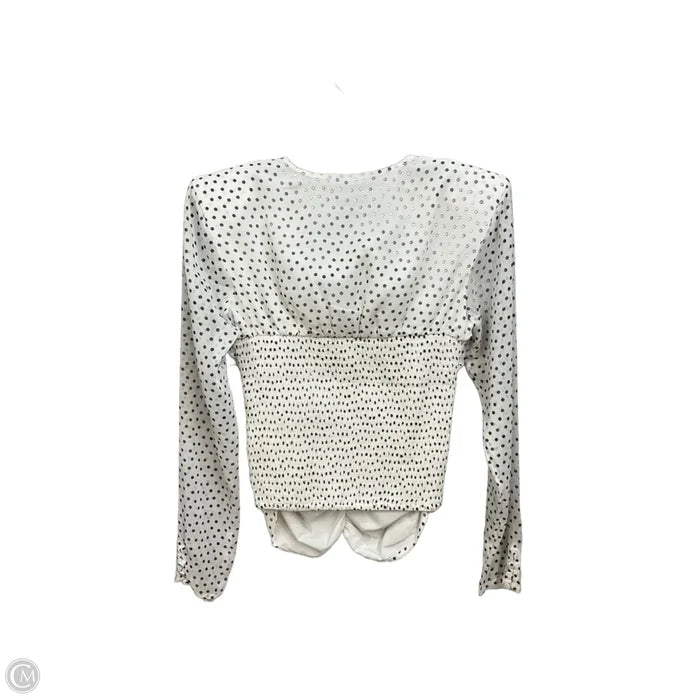 Top Long Sleeve By Express In Polkadot Pattern, Size: S