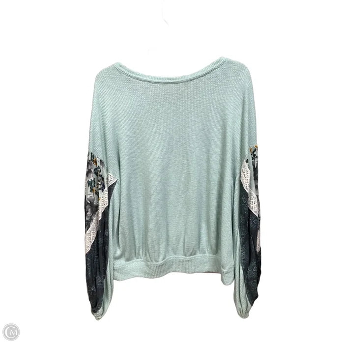 Top Long Sleeve By Free People In Aqua, Size: L