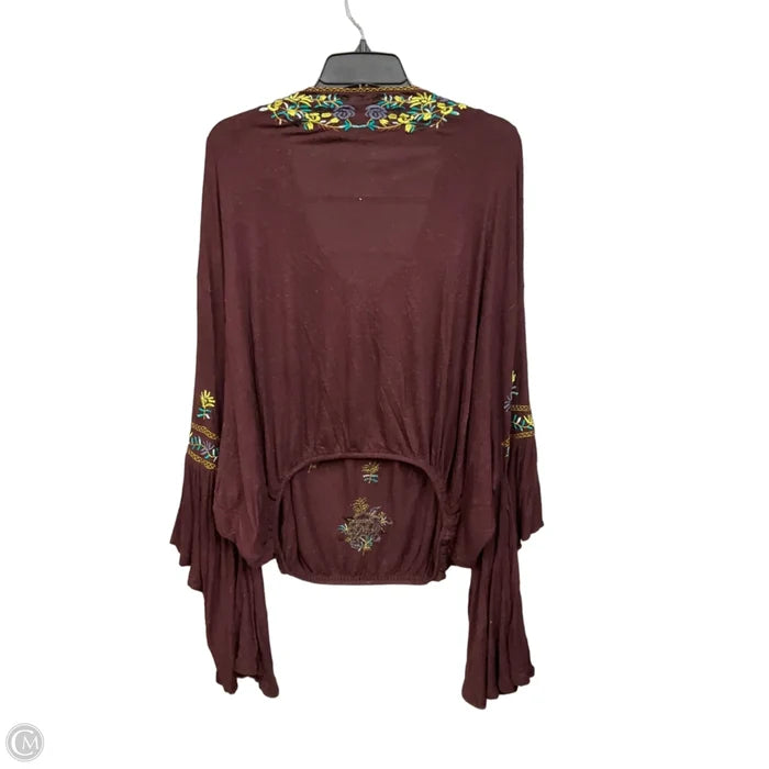 Top Long Sleeve By Free People In Maroon, Size: Xs