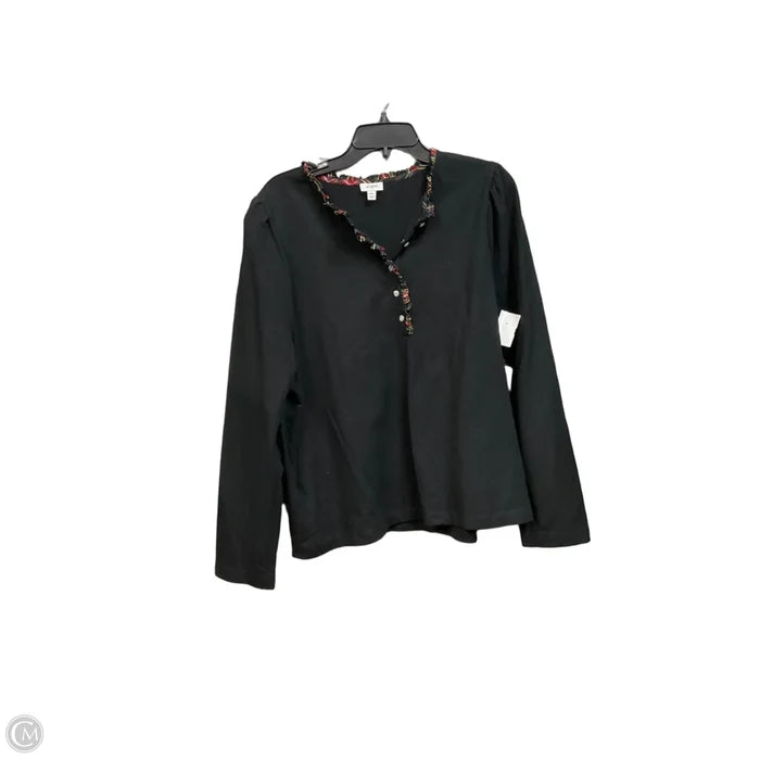 Top Long Sleeve By J. Crew In Black, Size: Xxl