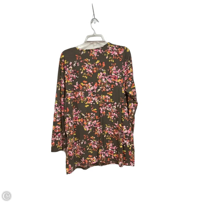 Top Long Sleeve By J. Jill In Floral Print, Size: L