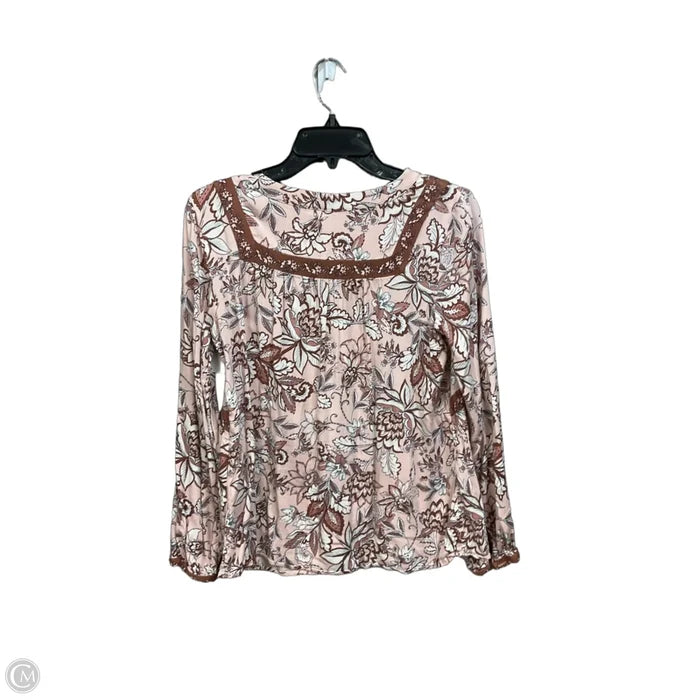 Top Long Sleeve By J. Jill In Floral Print, Size: Xs