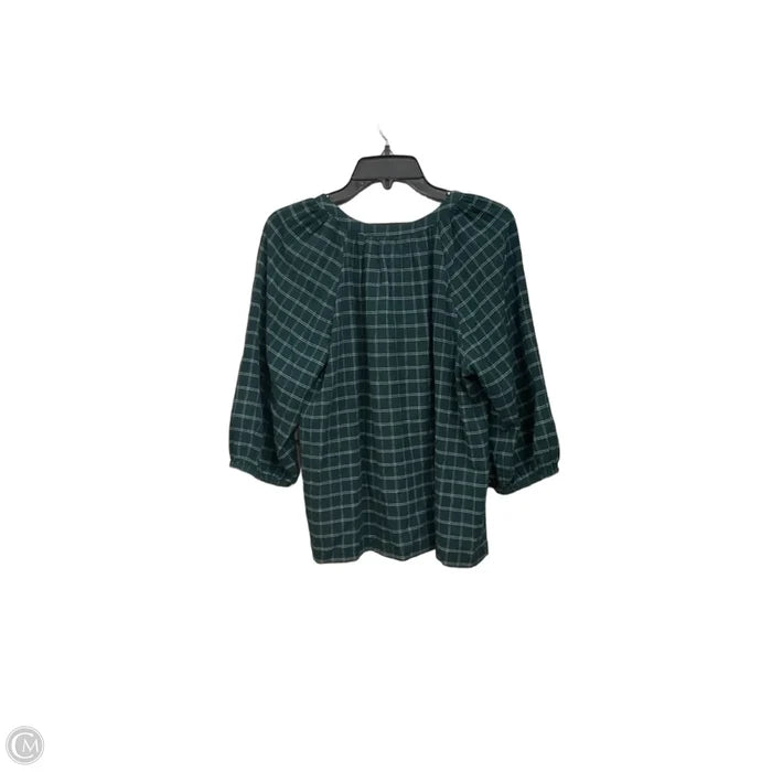 Top Long Sleeve By J. Jill In Plaid Pattern, Size: M