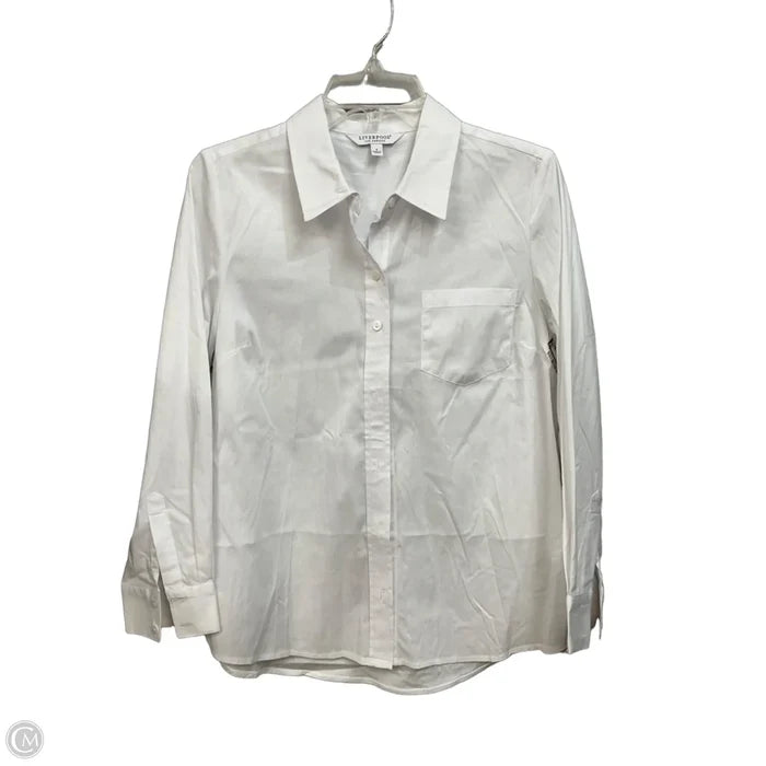 Top Long Sleeve By Liverpool In White, Size: S