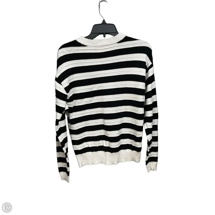 Top Long Sleeve By Loft In Black & White, Size: S