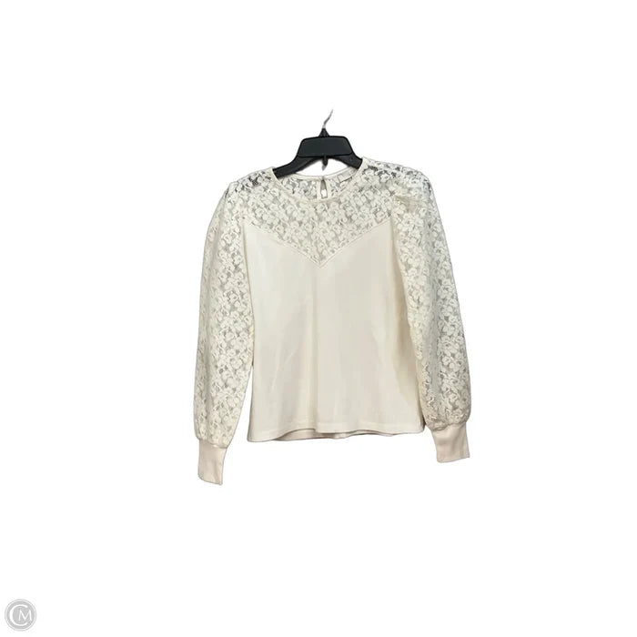 Top Long Sleeve By Loft In Cream, Size: Xs