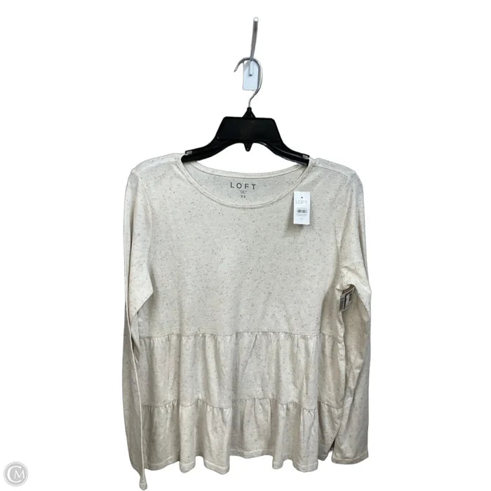 Top Long Sleeve By Loft In Cream, Size: Xs