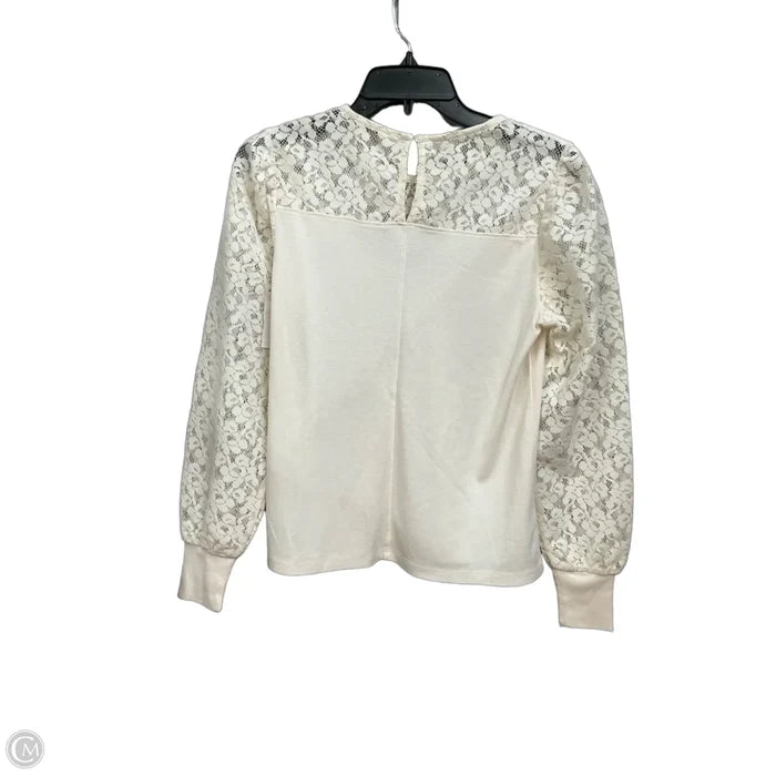 Top Long Sleeve By Loft In Cream, Size: Xs