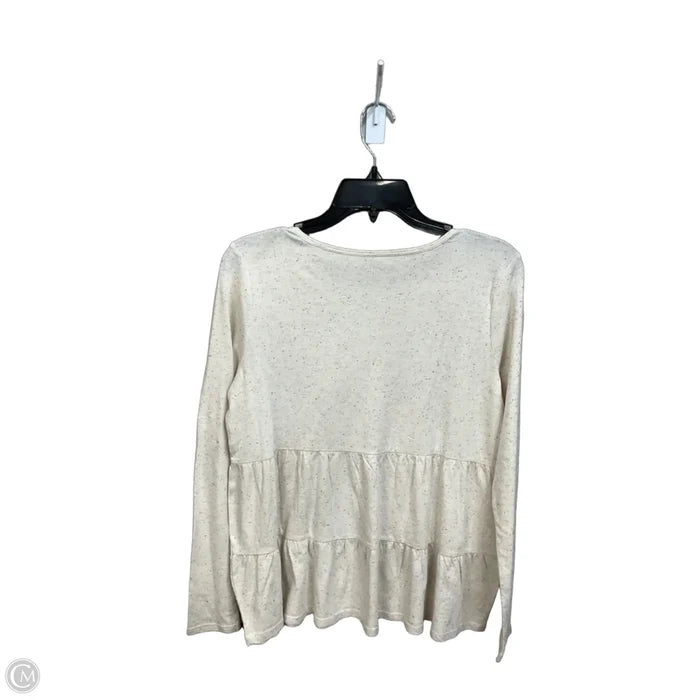 Top Long Sleeve By Loft In Cream, Size: Xs