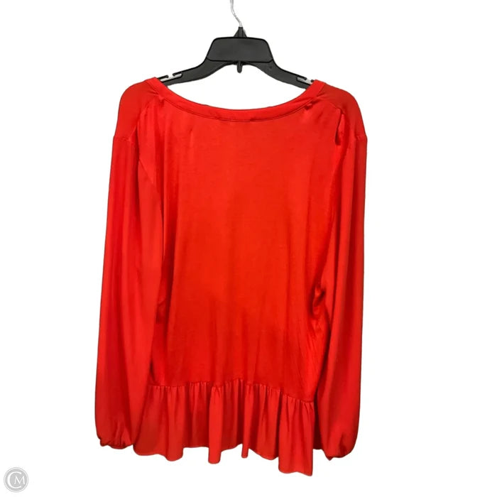 Top Long Sleeve By Loft In Orange, Size: Xxl