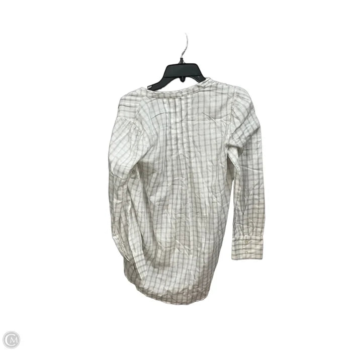 Top Long Sleeve By Loft In Plaid Pattern, Size: S