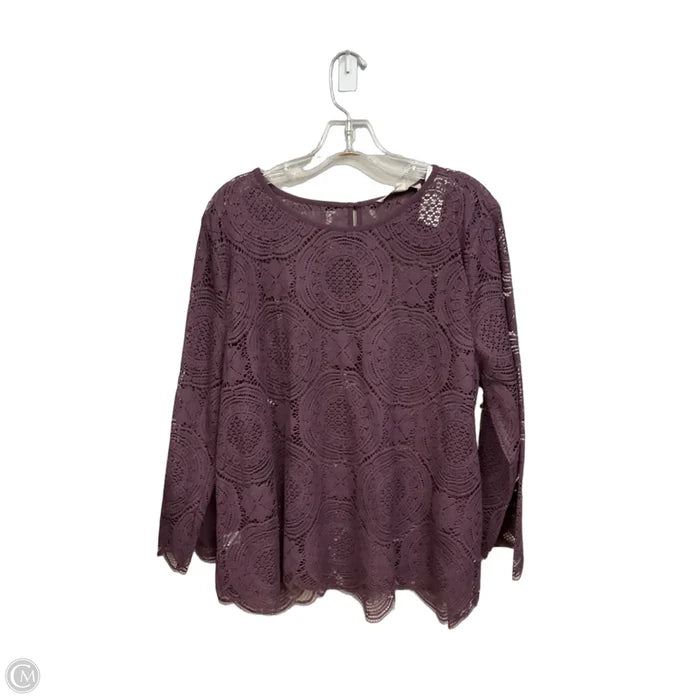 Top Long Sleeve By Loft In Purple, Size: Xl