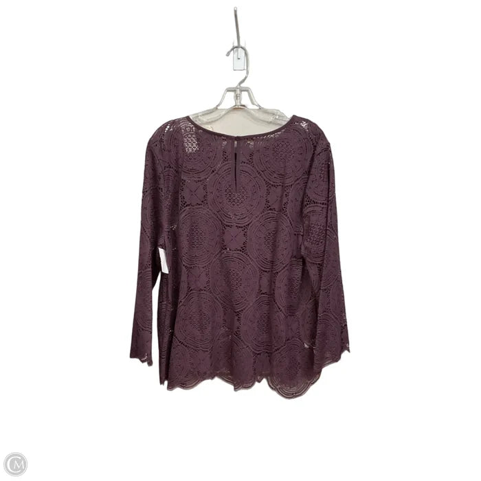 Top Long Sleeve By Loft In Purple, Size: Xl