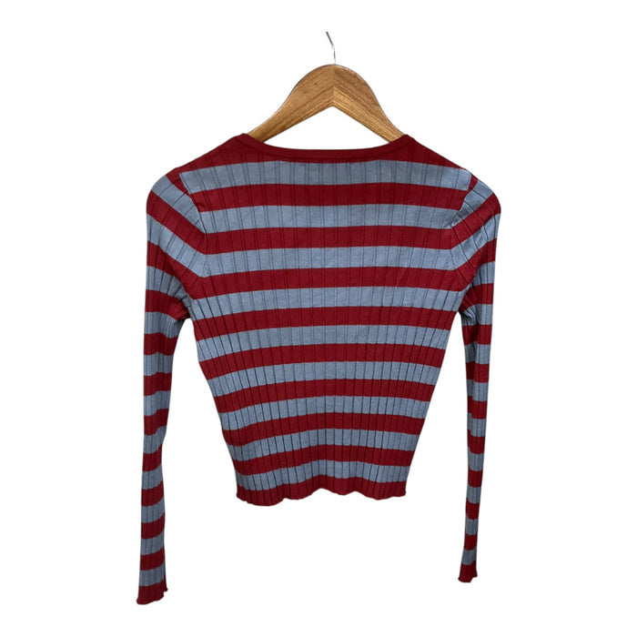 Top Long Sleeve By Madewell In Striped Pattern, Size: S