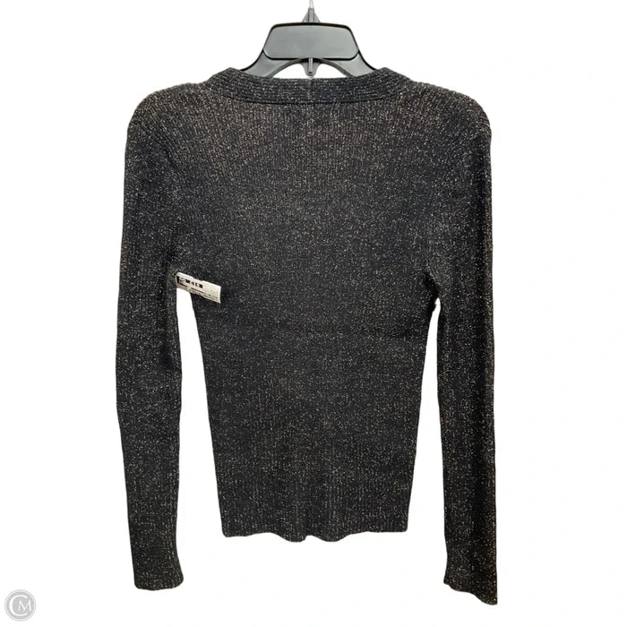 Top Long Sleeve By Nine West In Black & Gold, Size: M