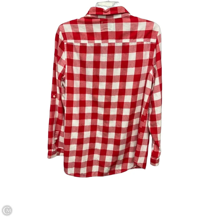 Top Long Sleeve By Old Navy In Checkered Pattern, Size: L