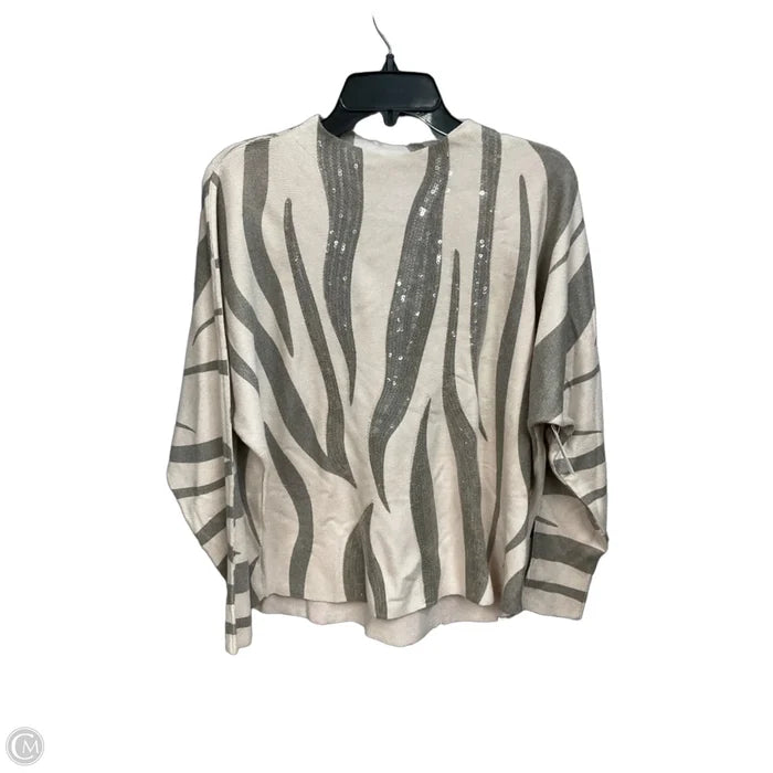 Top Long Sleeve By Sioni In Green & Tan, Size: L