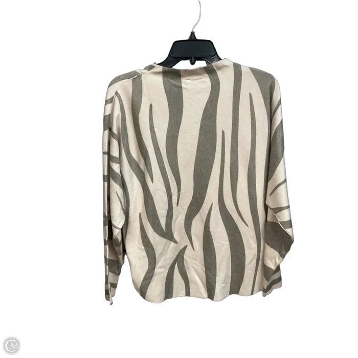 Top Long Sleeve By Sioni In Green & Tan, Size: L