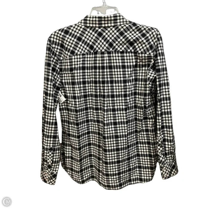 Top Long Sleeve By Talbots In Black & White, Size: M