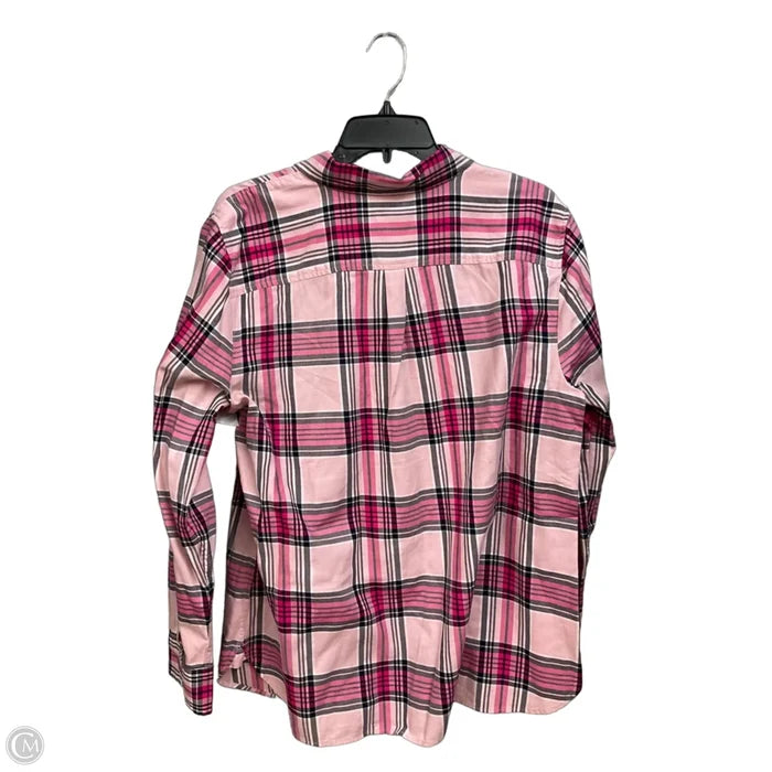 Top Long Sleeve By Talbots In Plaid Pattern, Size: Xl