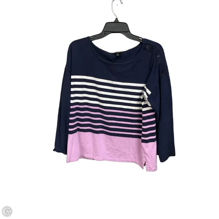 Top Long Sleeve By Talbots In Striped Pattern, Size: Xlp