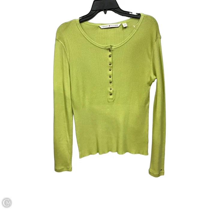 Top Long Sleeve By Tommy Hilfiger In Green, Size: L