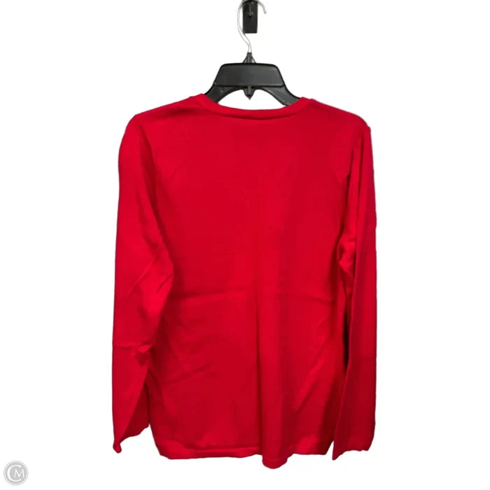 Top Long Sleeve By Tommy Hilfiger In Red, Size: L