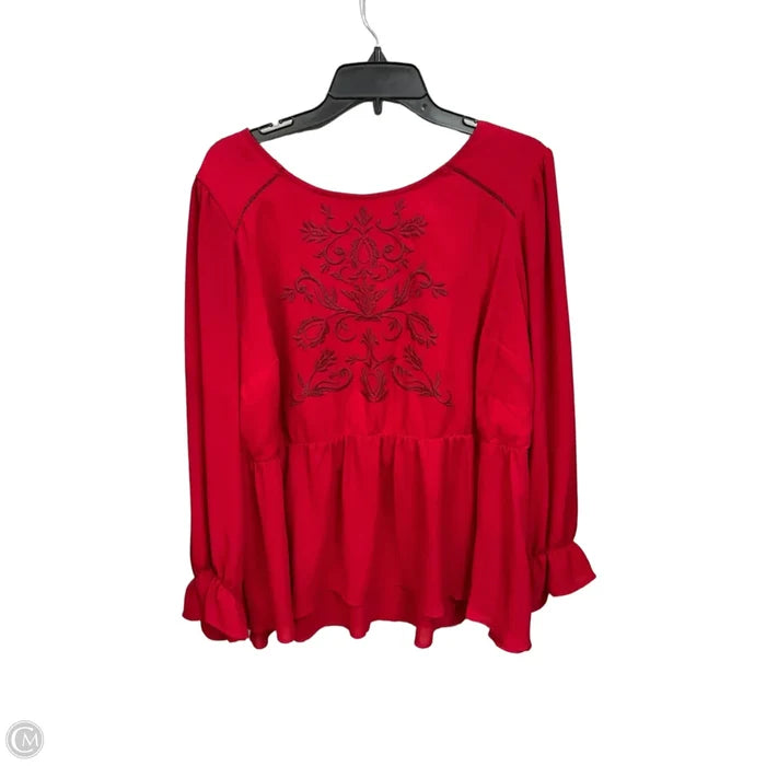 Top Long Sleeve By Torrid In Red, Size: 2x