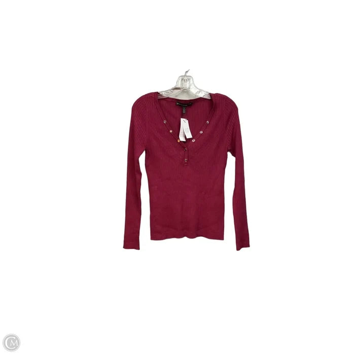 Top Long Sleeve By White House Black Market In Maroon, Size: S