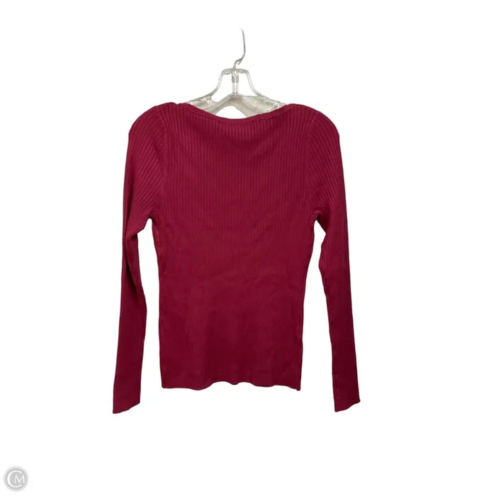 Top Long Sleeve By White House Black Market In Maroon, Size: S