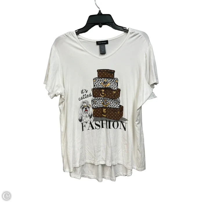 Top Short Sleeve Basic By Ashley Stewart In White, Size: 2x