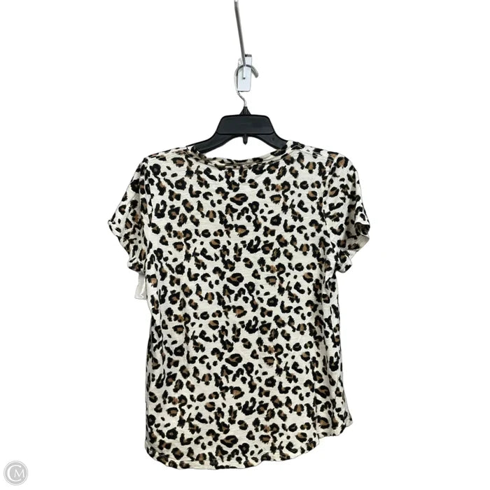 Top Short Sleeve Basic By Banana Republic In Animal Print, Size: S