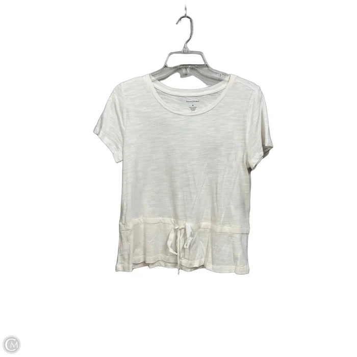 Top Short Sleeve Basic By Banana Republic In Cream, Size: M