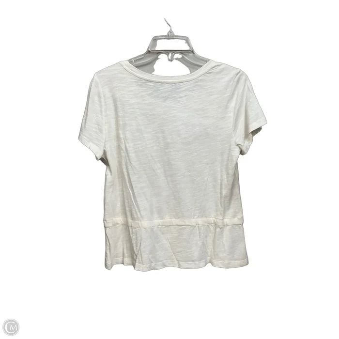 Top Short Sleeve Basic By Banana Republic In Cream, Size: M
