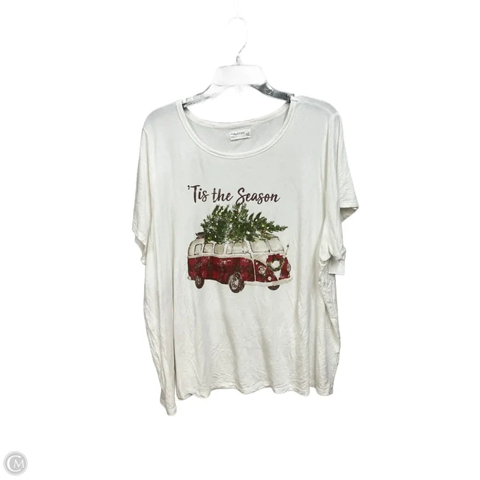 Top Short Sleeve Basic By Maurices In White, Size: 2x