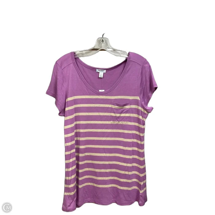 Top Short Sleeve Basic By Old Navy In Purple, Size: L