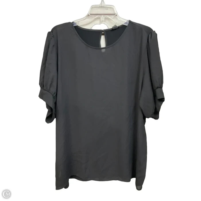 Top Short Sleeve By Ann Taylor In Black, Size: Xl