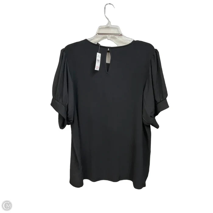 Top Short Sleeve By Ann Taylor In Black, Size: Xl