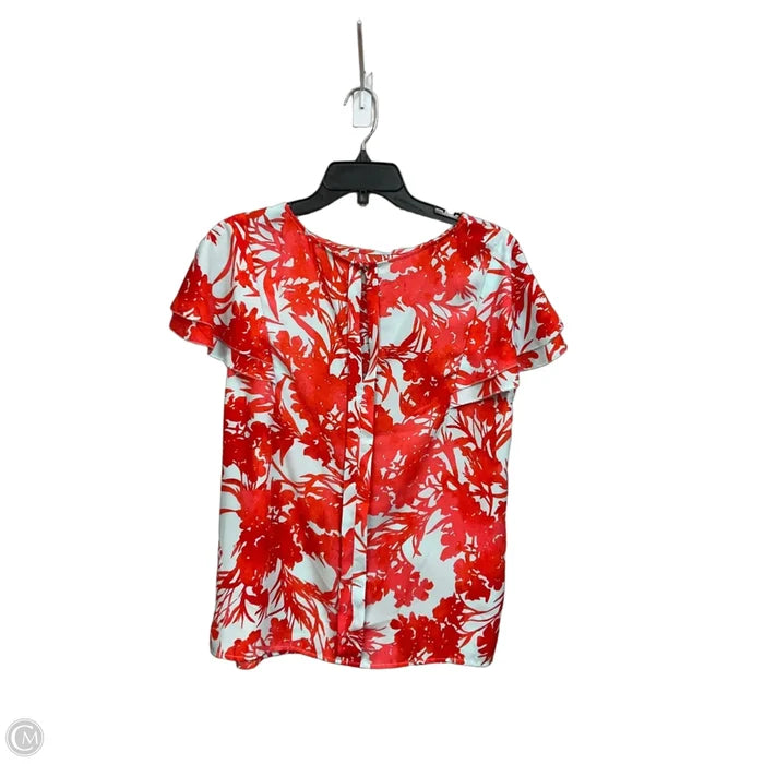Top Short Sleeve By Banana Republic In Floral Print, Size: L