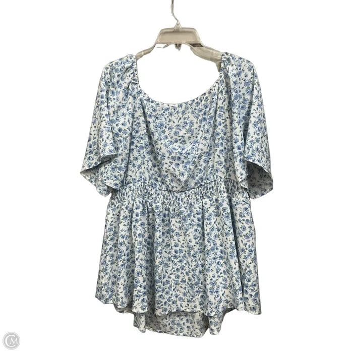 Top Short Sleeve By Bloomchic In Floral Print, Size: Xxl