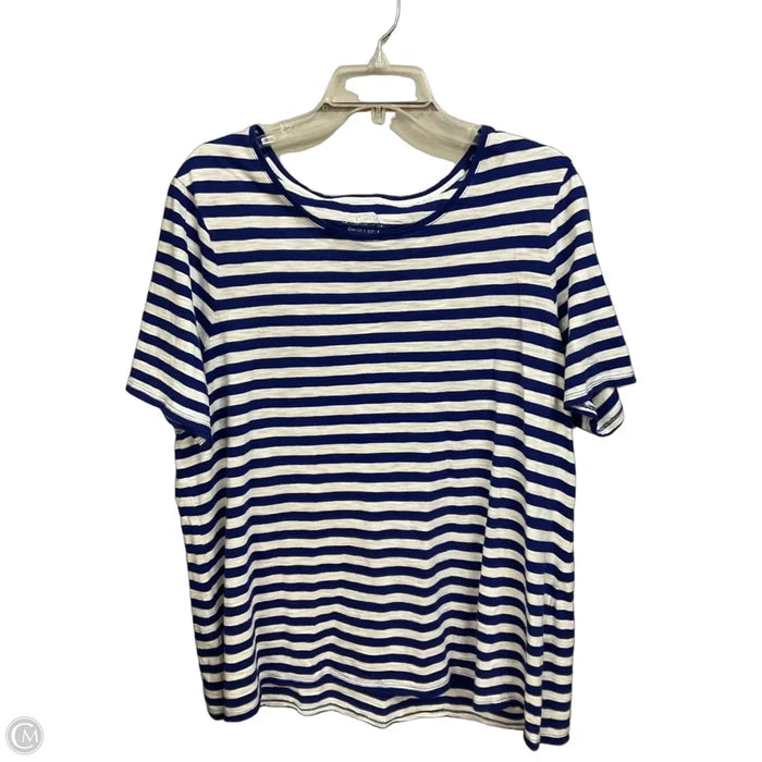 Top Short Sleeve By Chicos In Striped Pattern, Size: Xl