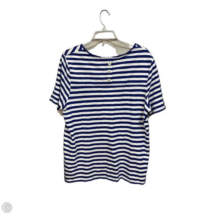 Top Short Sleeve By Chicos In Striped Pattern, Size: Xl