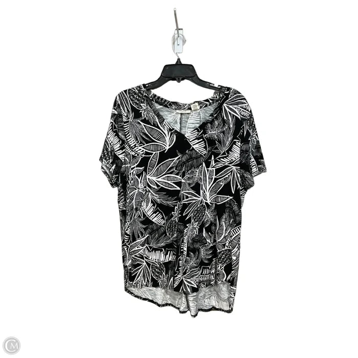 Top Short Sleeve By Christian Siriano In Black & White, Size: 2x