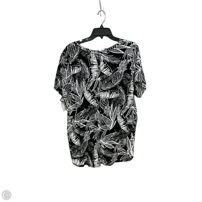 Top Short Sleeve By Christian Siriano In Black & White, Size: 2x