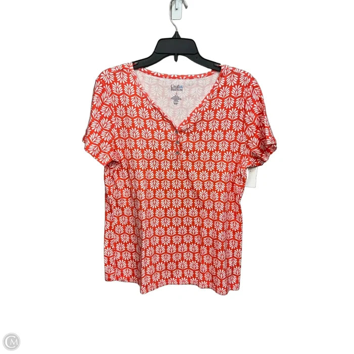 Top Short Sleeve By Croft And Barrow In Orange, Size: L